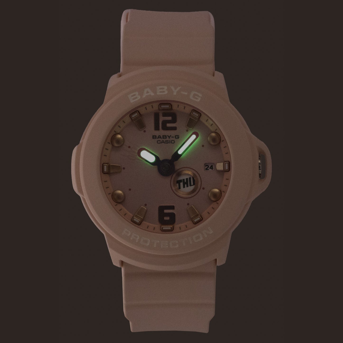 Casio Baby-G Plus Analog Resin Strap Pastel Pink Dial Quarz BGA-15K-4A 100M Damenuhr