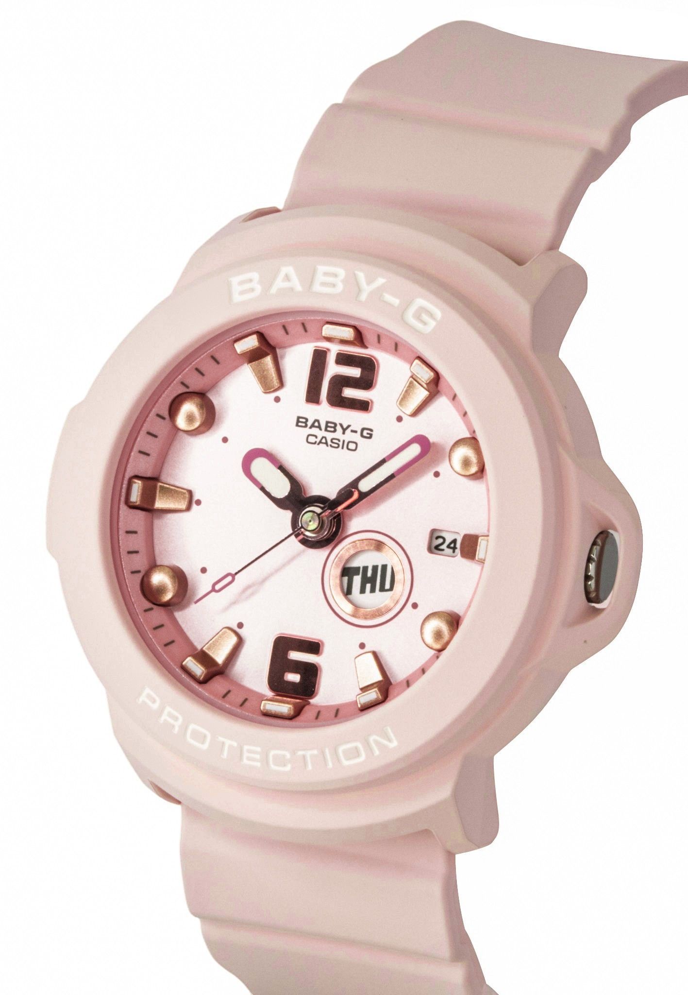 Casio Baby-G Plus Analog Resin Strap Pastel Pink Dial Quarz BGA-15K-4A 100M Damenuhr