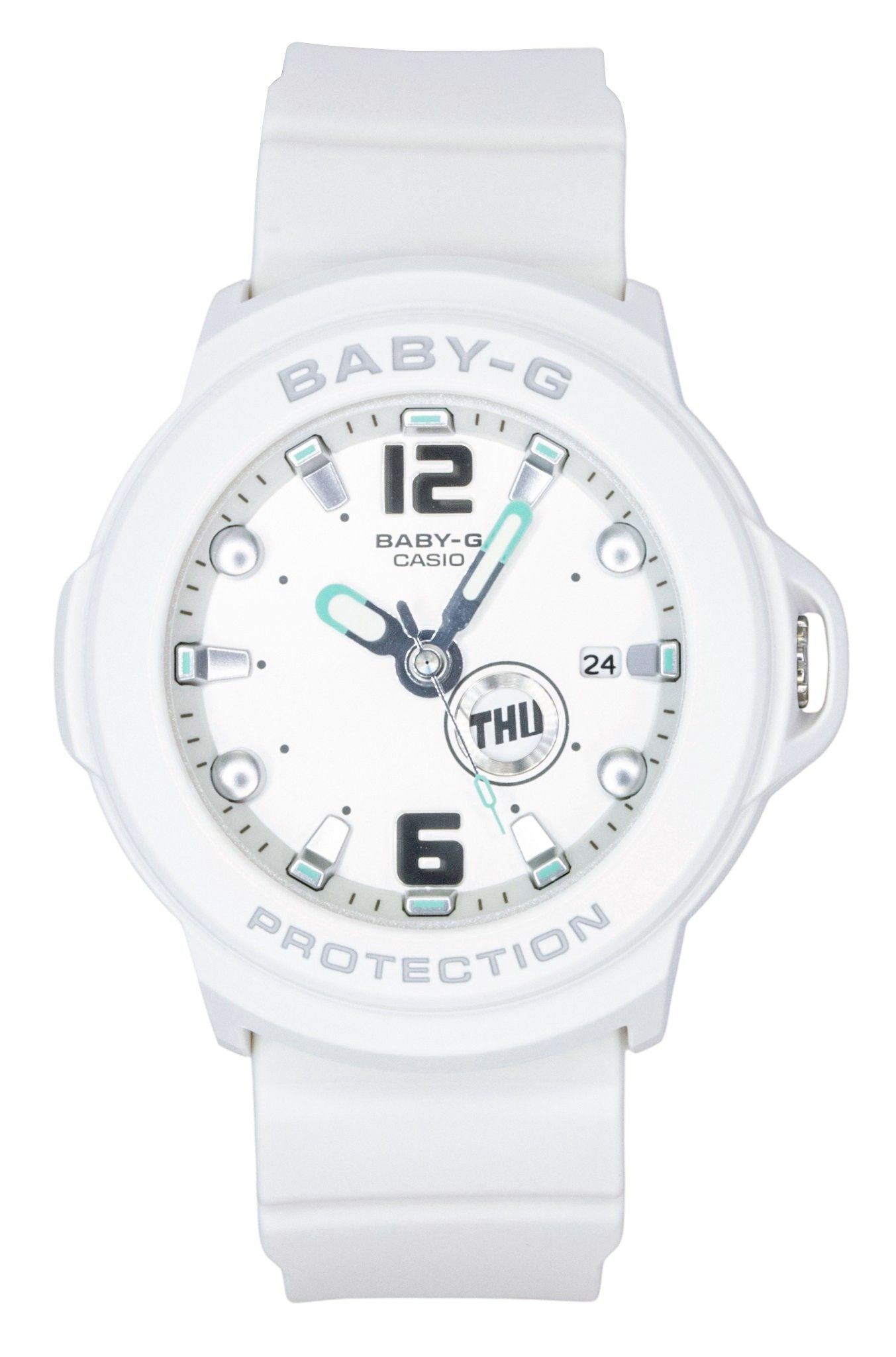 Casio Baby-G Plus Analog Resin White Dial Quarz BGA-15K-7A 100M Damenuhr With Convertible Holder