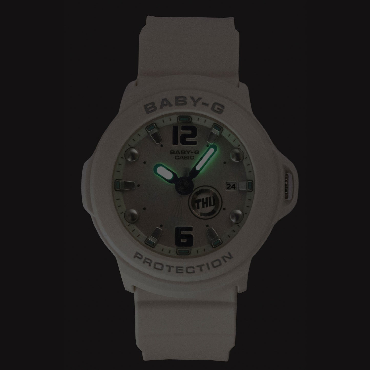 Casio Baby-G Plus Analog Resin White Dial Quarz BGA-15K-7A 100M Damenuhr With Convertible Holder