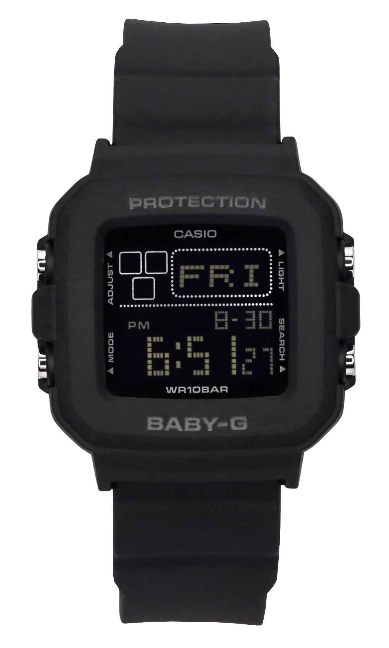 Casio Baby-G Digital Resin Strap Schwarzes Zifferblatt Quarz BGD-10-1 100M Damenuhr