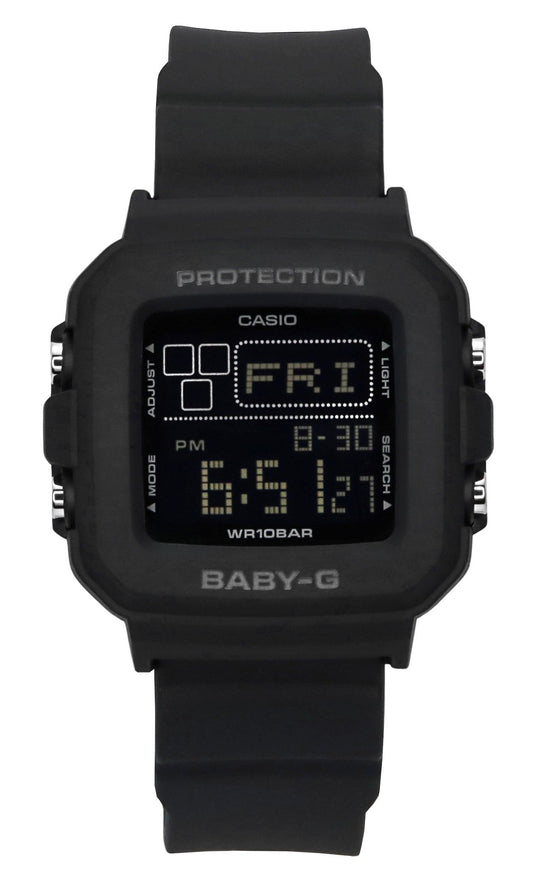 Casio Baby-G Digital Resin Strap Schwarzes Zifferblatt Quarz BGD-10-1 100M Damenuhr
