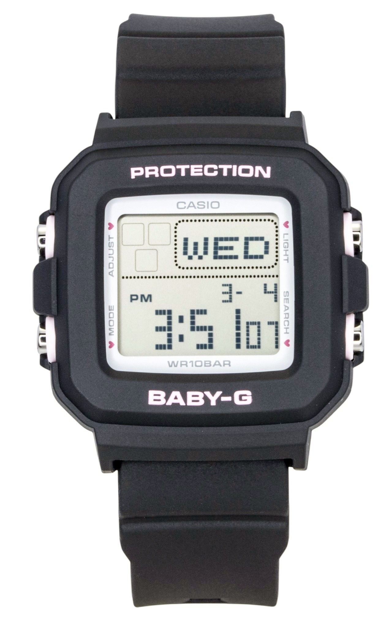 Casio Baby-G Plus Digital Resin Strap Quarz BGD-10KH-1 100M Damenuhr With Silicone Holder