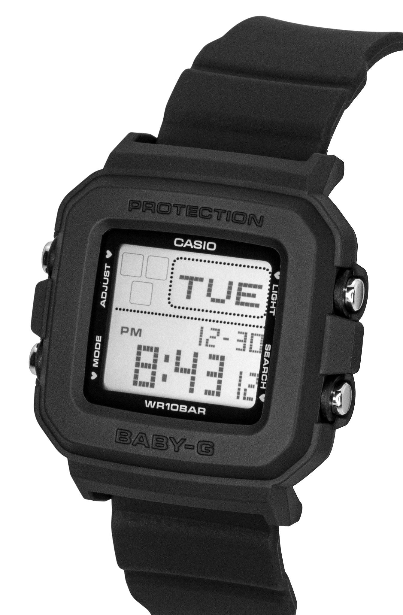 Casio Baby-G Plus Digital Resin Strap Quarz BGD-10KH-2C 100M Damenuhr With Special Holder