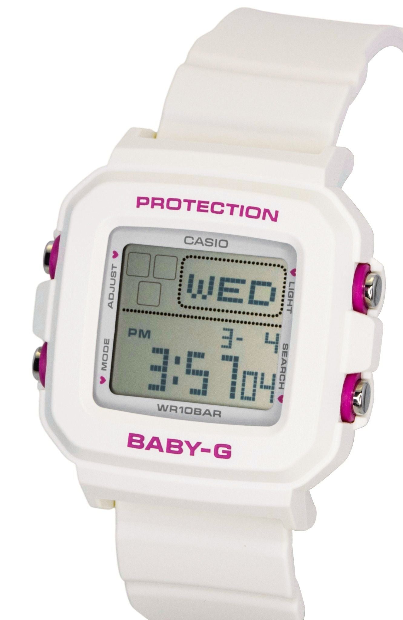 Casio Baby-G Plus Digital Resin Strap Quarz BGD-10KH-7 100M Damenuhr With Silicone Holder