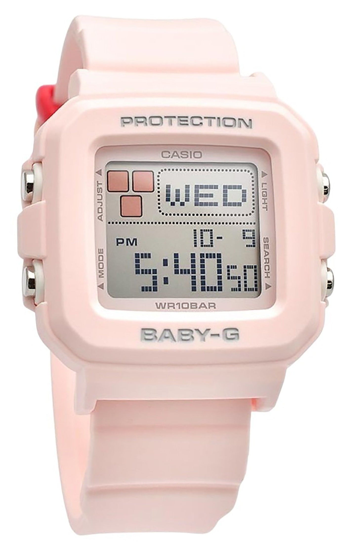 Casio Baby-G Plus Digital Pink Resin Strap Quarz BGD-10L-4 100M Damenuhr With Extra Band Loops