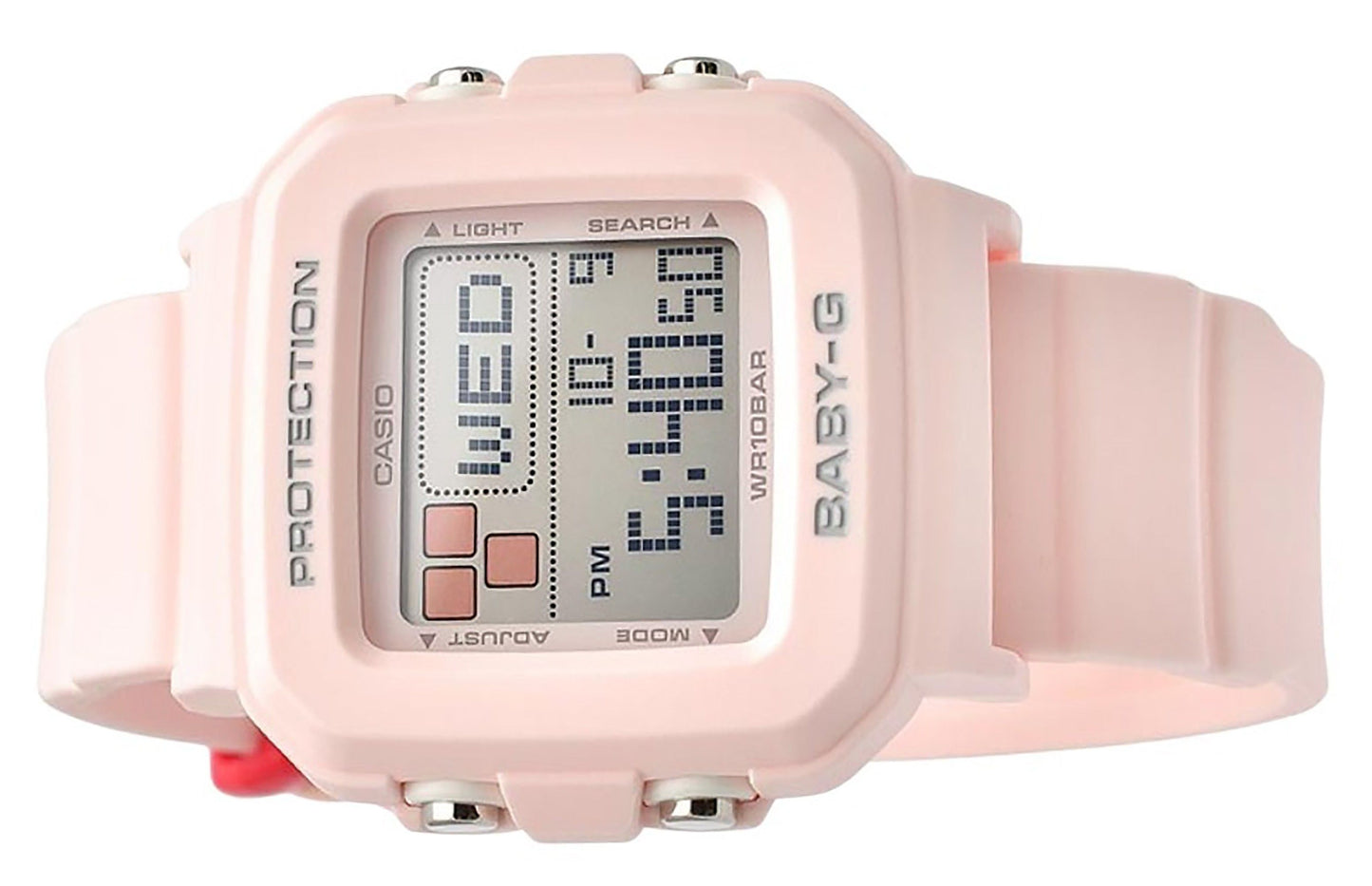 Casio Baby-G Plus Digital Pink Resin Strap Quarz BGD-10L-4 100M Damenuhr With Extra Band Loops
