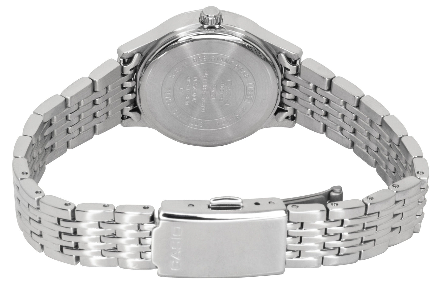 Casio Beside Analog Edelstahl Perlmutt-Zifferblatt Quarz BLS-100DS-2AV Damenuhr