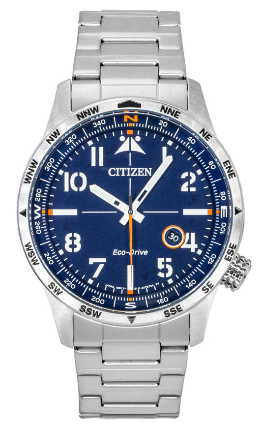 Citizen Weekender Avion Edelstahl Blaues Zifferblatt Eco-Drive BM7550-52L 100M Herrenuhr