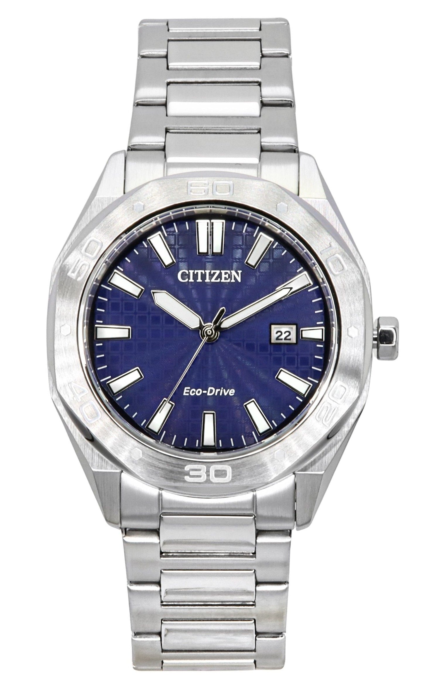 Citizen Eco-Drive Edelstahl Blaues Zifferblatt BM7630-80L 100M Herrenuhr