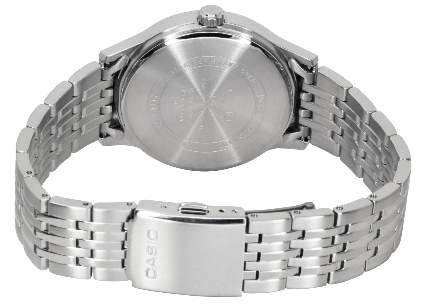Casio Beside Analog Edelstahl White Dial Quarz BMS-100D-7AV Herrenuhr