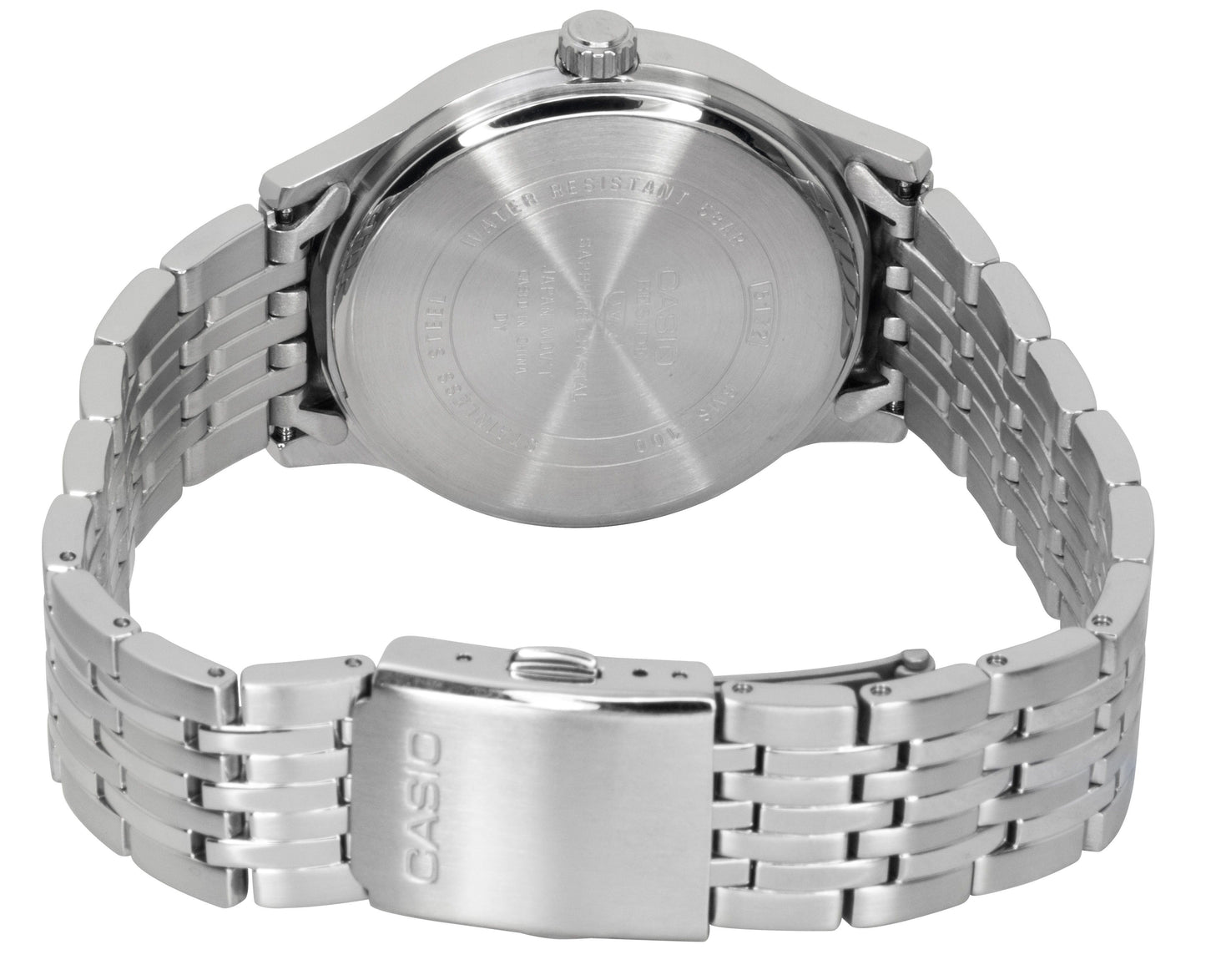 Casio Beside Analog Edelstahl Graues Zifferblatt Quarz BMS-100D-8AV Herrenuhr