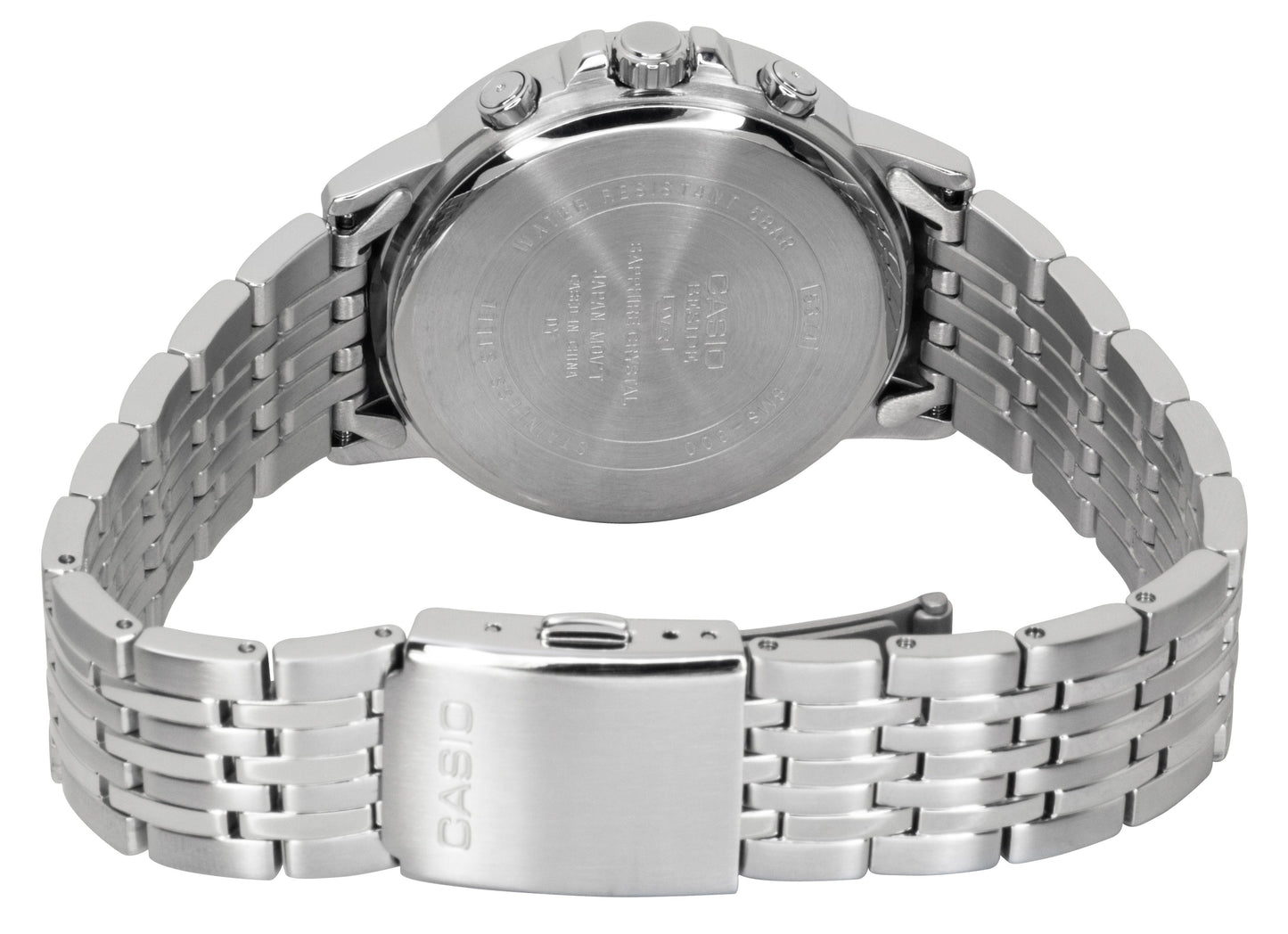 Casio Beside Analog Edelstahl Blaues Zifferblatt Quarz BMS-300D-2AV Herrenuhr