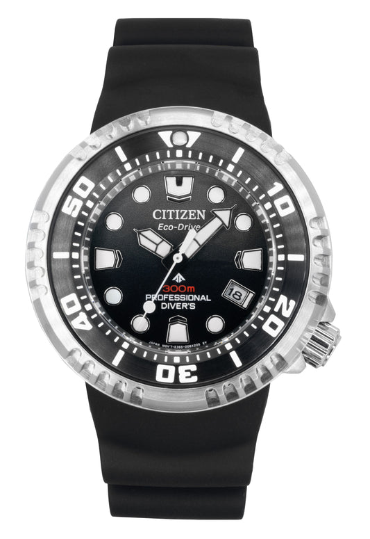 Citizen Promaster Rubber Strap Schwarzes Zifferblatt Eco-Drive Taucher BN1024-01E 300M Herrenuhr
