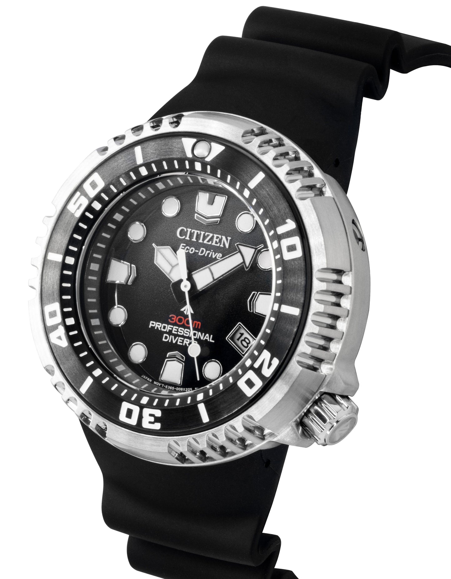 Citizen Promaster Rubber Strap Schwarzes Zifferblatt Eco-Drive Taucher BN1024-01E 300M Herrenuhr