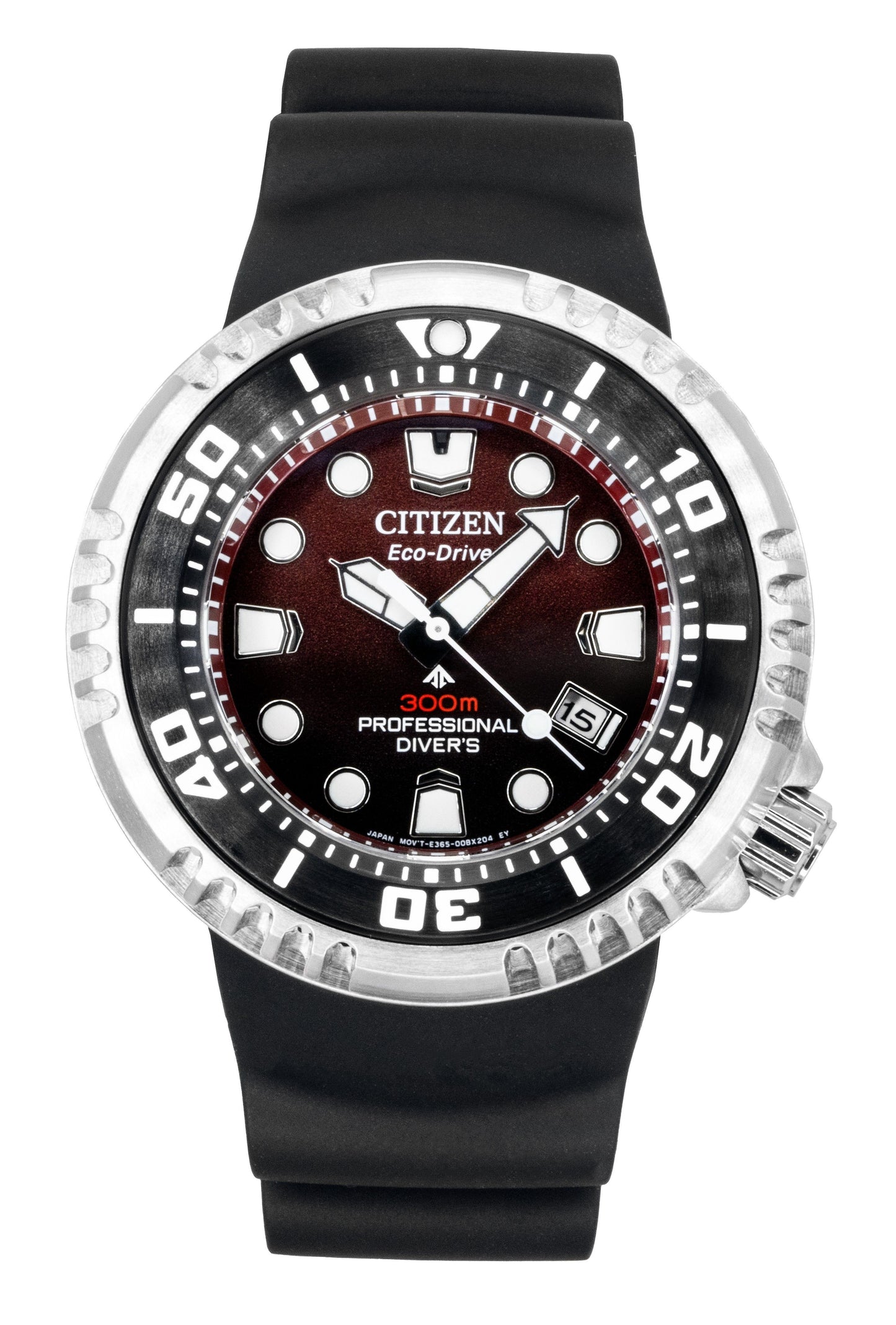 Citizen Promaster Polyurethane Strap Red Dial Eco-Drive Taucher BN1024-01Z 300M Herrenuhr
