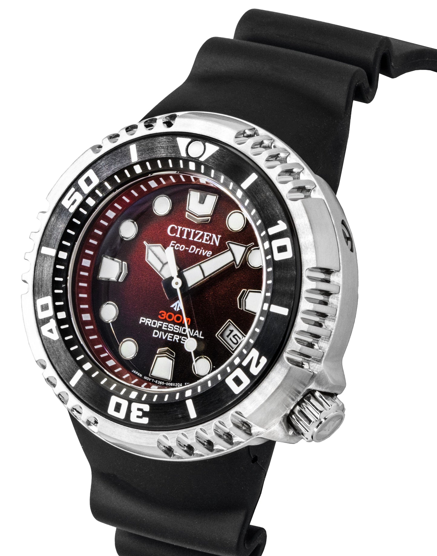 Citizen Promaster Polyurethane Strap Red Dial Eco-Drive Taucher BN1024-01Z 300M Herrenuhr