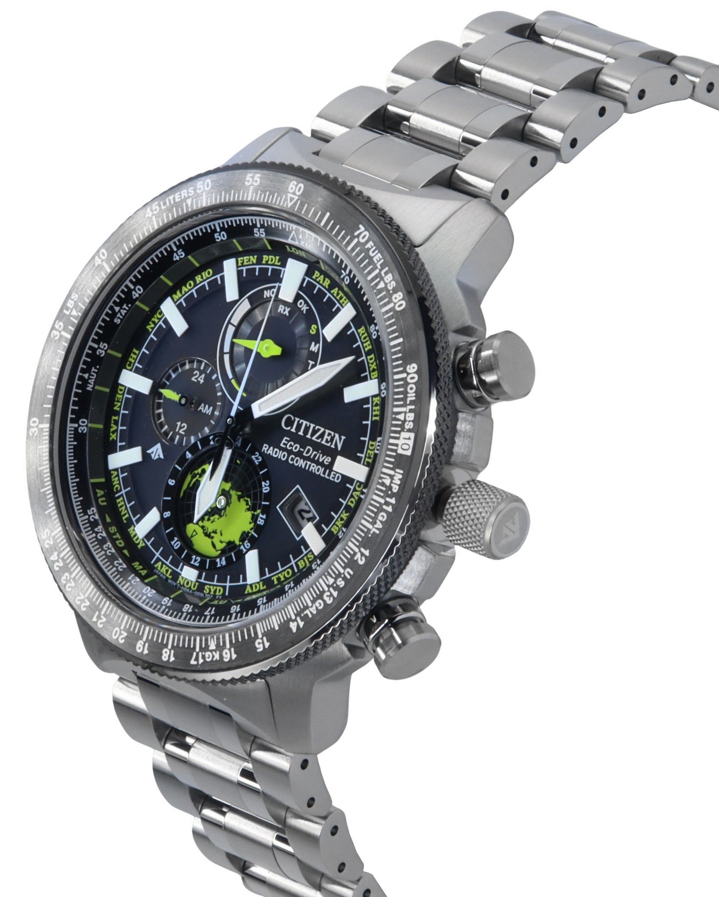 Citizen Promaster Geo Trekker Edelstahl Schwarzes Zifferblatt Eco-Drive BY3006-53E 200M f?r Herren Pilot Watch