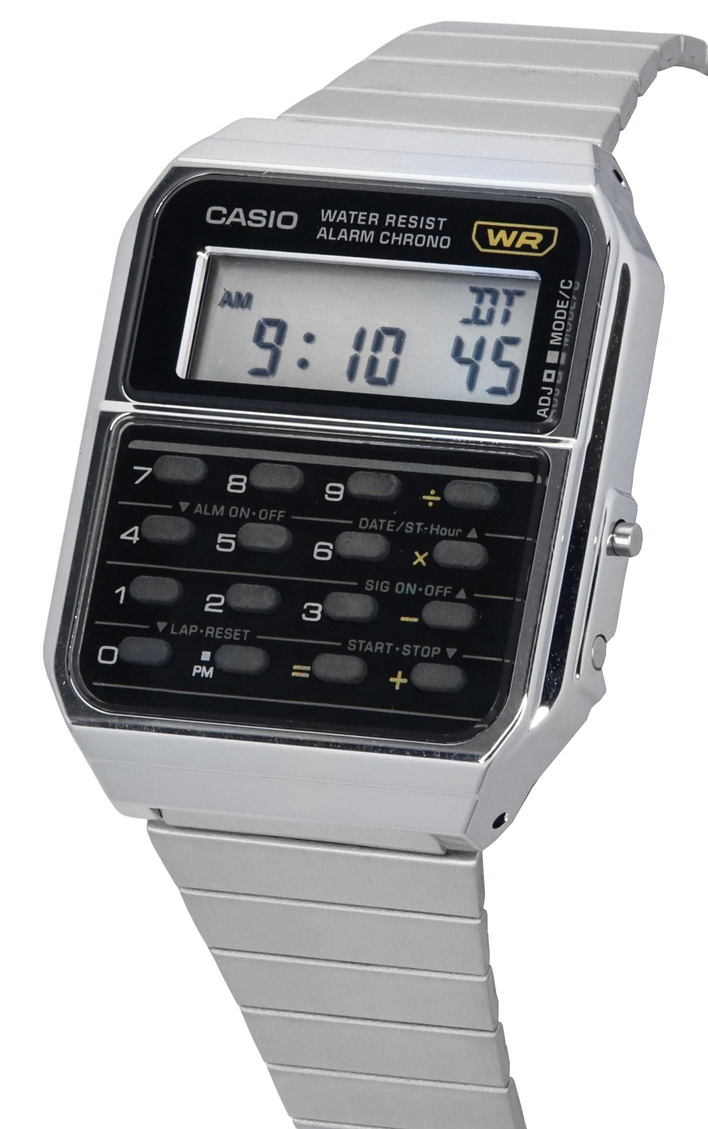Casio Vintage Digital Calculator Edelstahl Quarz CA-500WE-1A Herrenuhr