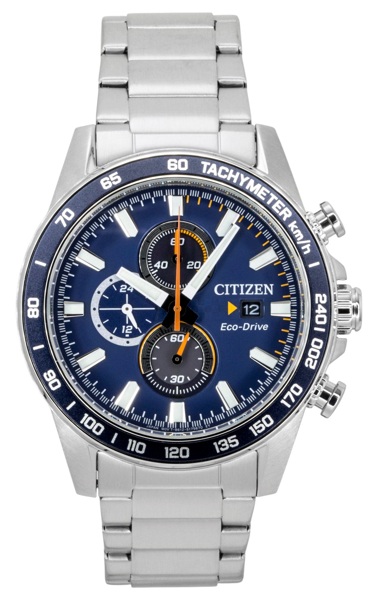 Citizen Brycen Chronograph Edelstahl Blaues Zifferblatt Eco-Drive CA0781-50L 100M Herrenuhr