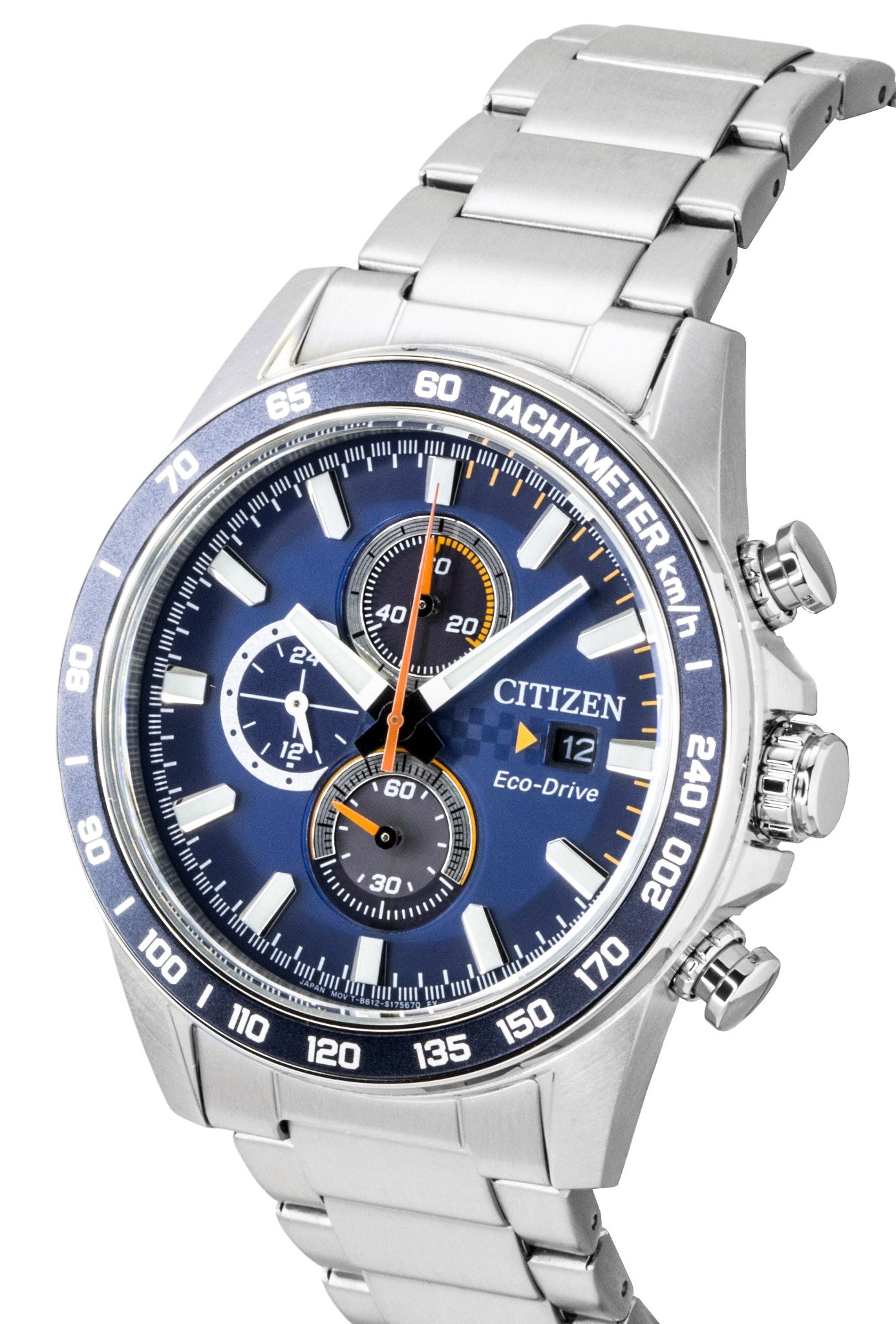 Citizen Brycen Chronograph Edelstahl Blaues Zifferblatt Eco-Drive CA0781-50L 100M Herrenuhr