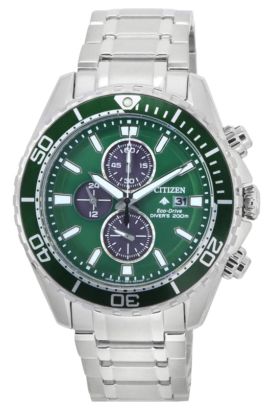Citizen Promaster Chronograph Gr?nes Zifferblatt Eco-Drive Taucher CA0820-50X 200M Herrenuhr