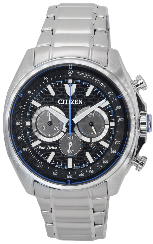 Citizen Eco-Drive Chronograph Edelstahl Schwarzes Zifferblatt CA4560-81E 100M Herrenuhr