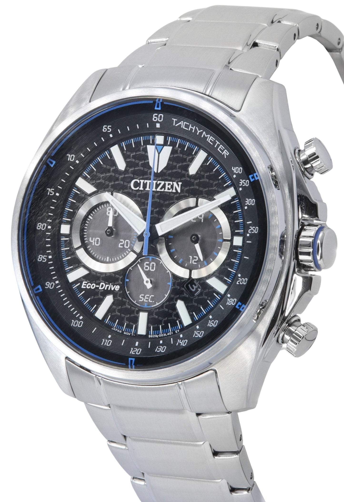 Citizen Eco-Drive Chronograph Edelstahl Schwarzes Zifferblatt CA4560-81E 100M Herrenuhr