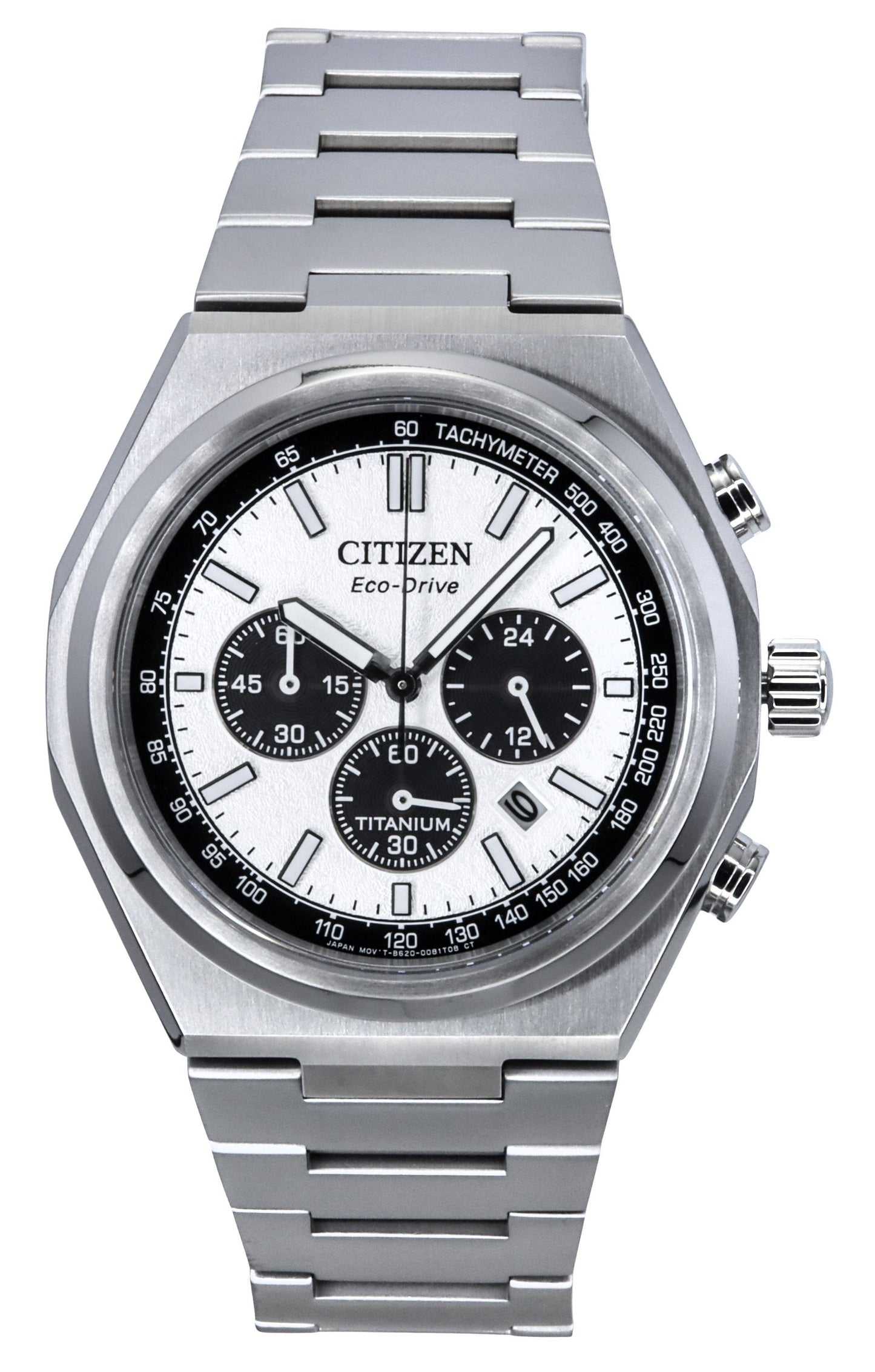 Citizen Zenshin Chronograph Super Titanium Silberfarbenes Zifferblatt Eco-Drive CA4610-85A 100M Herrenuhr