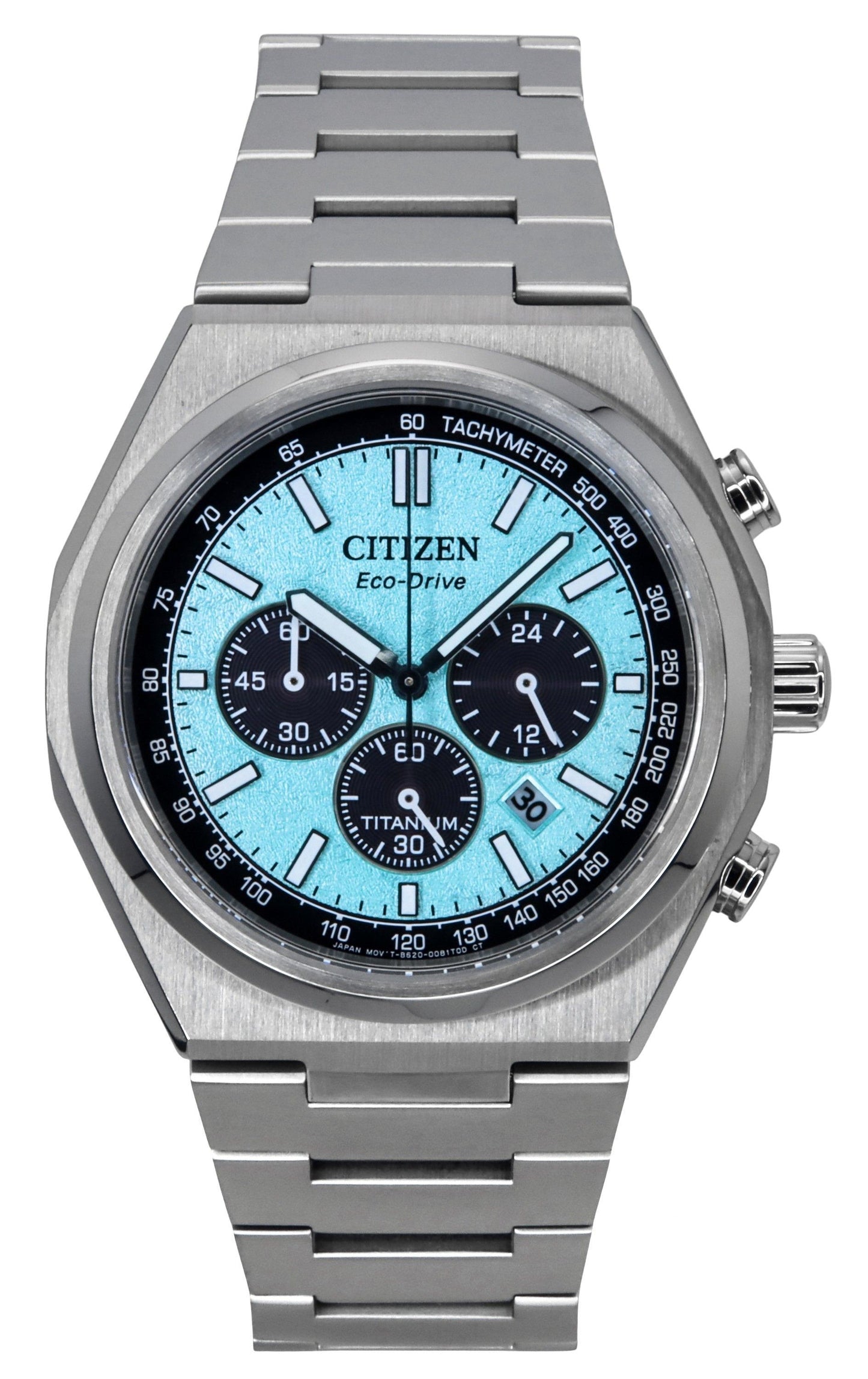 Citizen Zenshin Chronograph Super Titanium Ice Blaues Zifferblatt Eco-Drive CA4610-85M 100M Herrenuhr