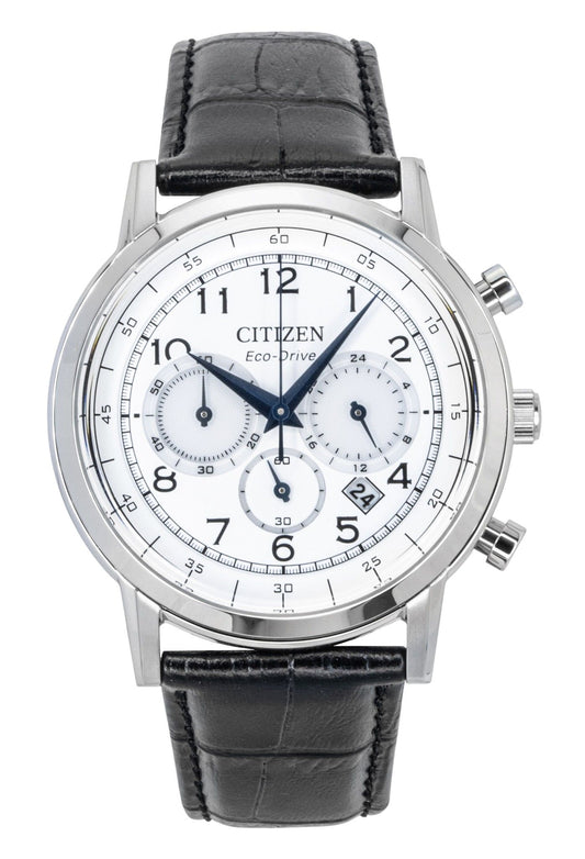Citizen Eco-Drive Chronograph Lederarmband White Dial CA4630-02A Herrenuhr
