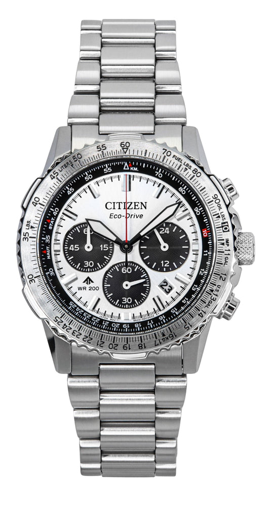 Citizen Promaster Navihawk Chronograph Edelstahl White Dial Eco-Drive Taucher CA4660-61A 200M Herrenuhr