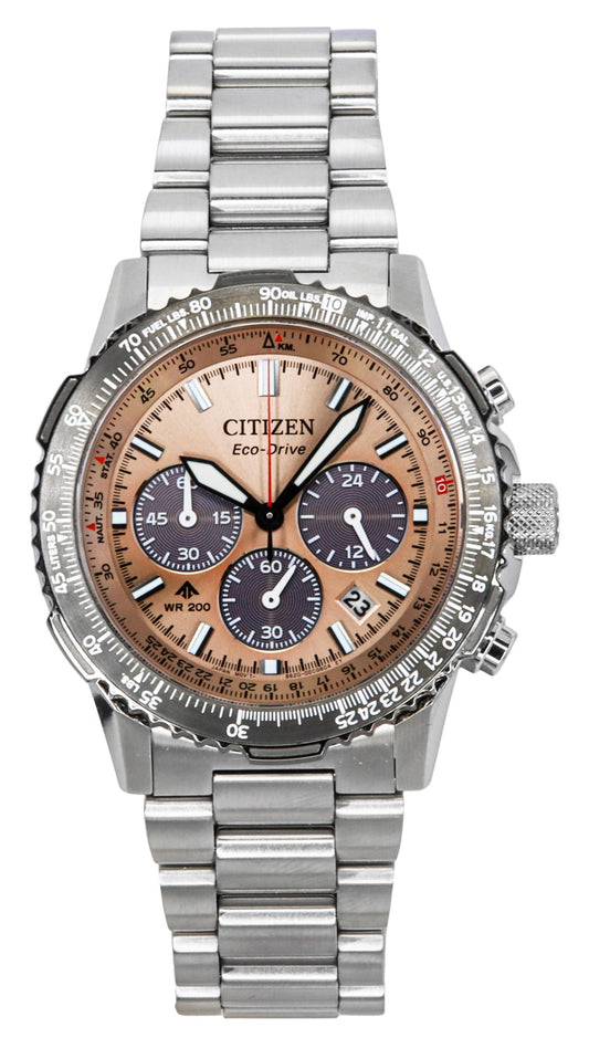 Citizen Promaster Sky Chronograph Edelstahl Braunes Zifferblatt Eco-Drive Taucher CA4664-60X 200M Herrenuhr