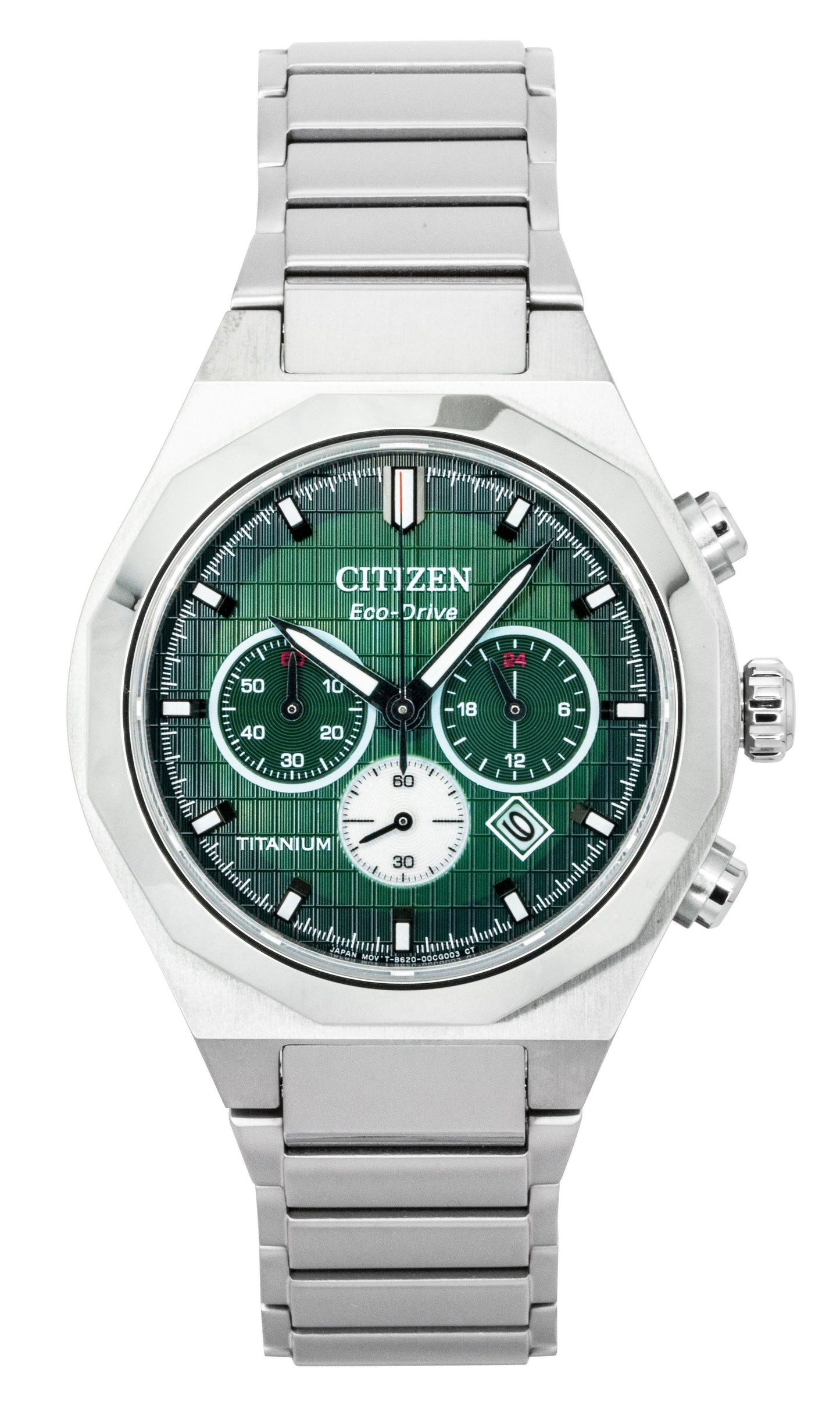 Citizen Zenshin Senkei Chronograph Super Titanium Gr?nes Zifferblatt Eco-Drive CA4691-59X 100M Herrenuhr
