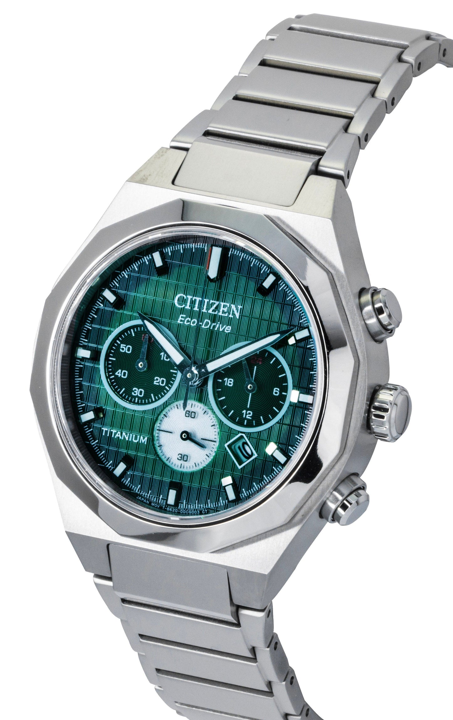 Citizen Zenshin Senkei Chronograph Super Titanium Gr?nes Zifferblatt Eco-Drive CA4691-59X 100M Herrenuhr