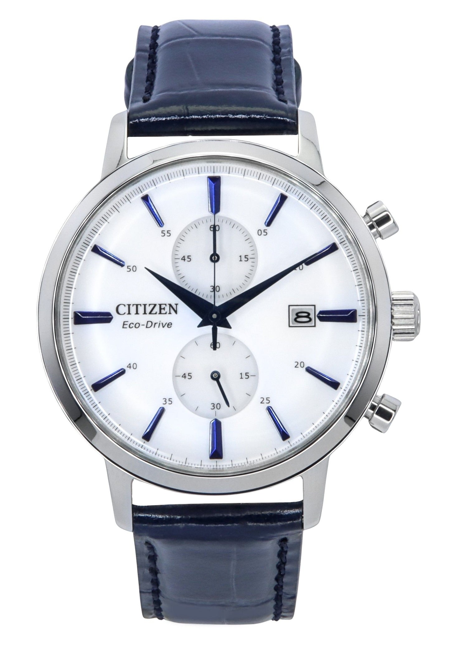 Citizen Eco-Drive Chronograph Lederarmband White Dial CA7069-16A Herrenuhr