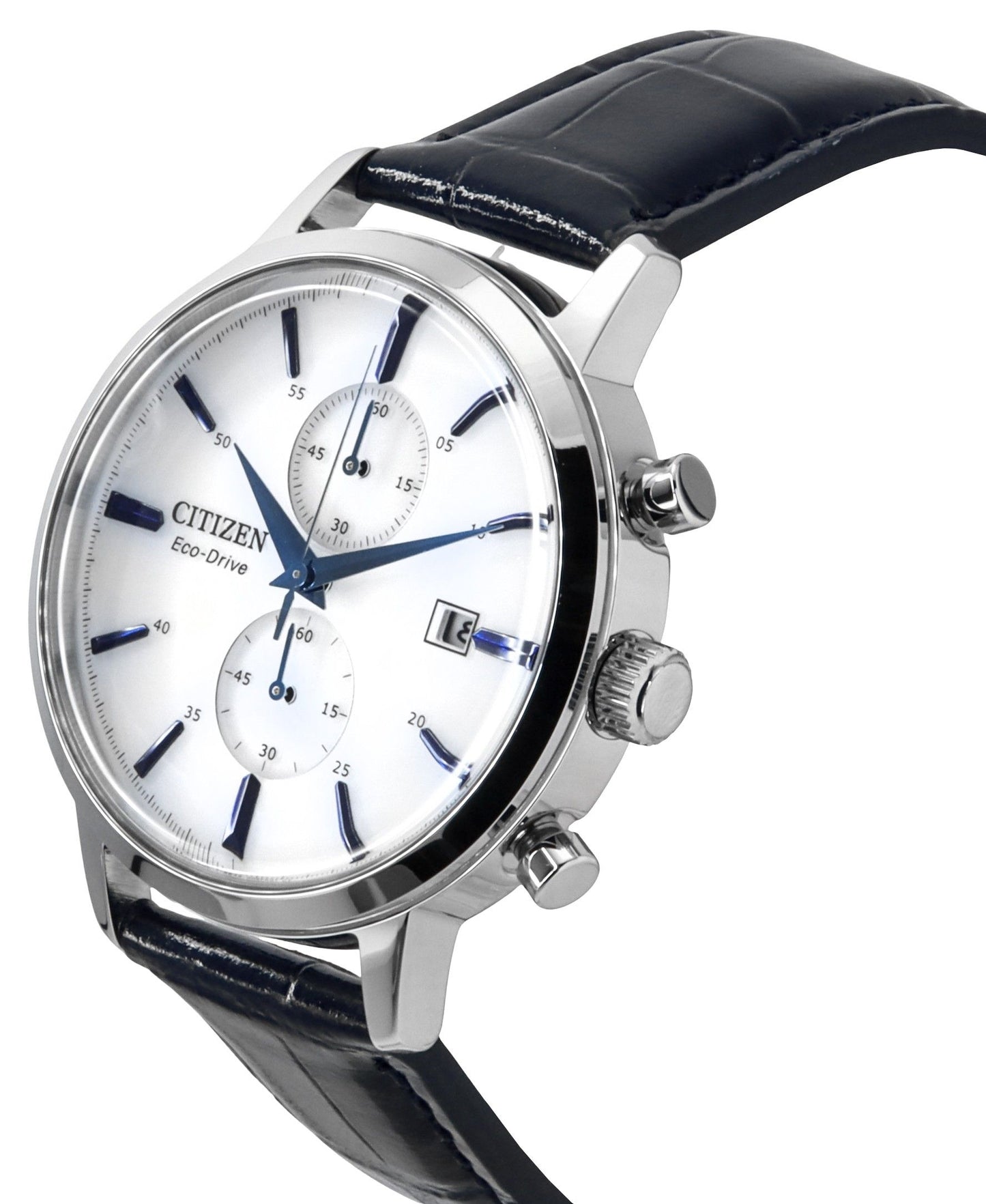 Citizen Eco-Drive Chronograph Lederarmband White Dial CA7069-16A Herrenuhr