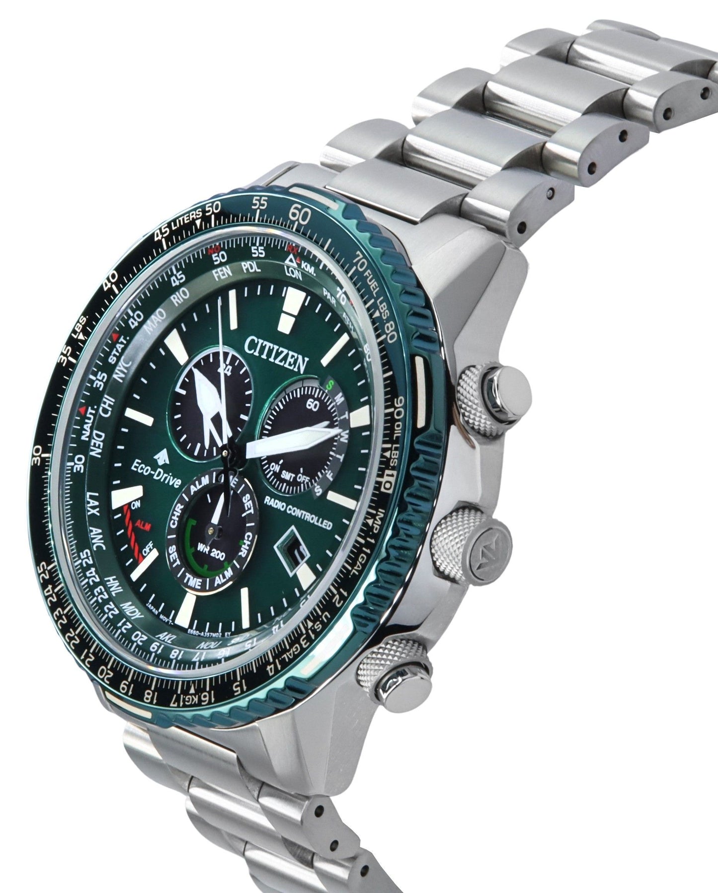 Citizen Promaster Sky A-T Radio Controlled Chronograph Gr?nes Zifferblatt Eco-Drive CB5004-59W 200M f?r Herren Pilot Watch