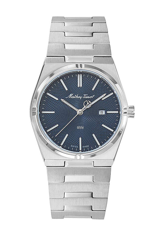 Mathey-Tissot Zeus Edelstahl Blaues Zifferblatt Quarz D118ABU Damenuhr
