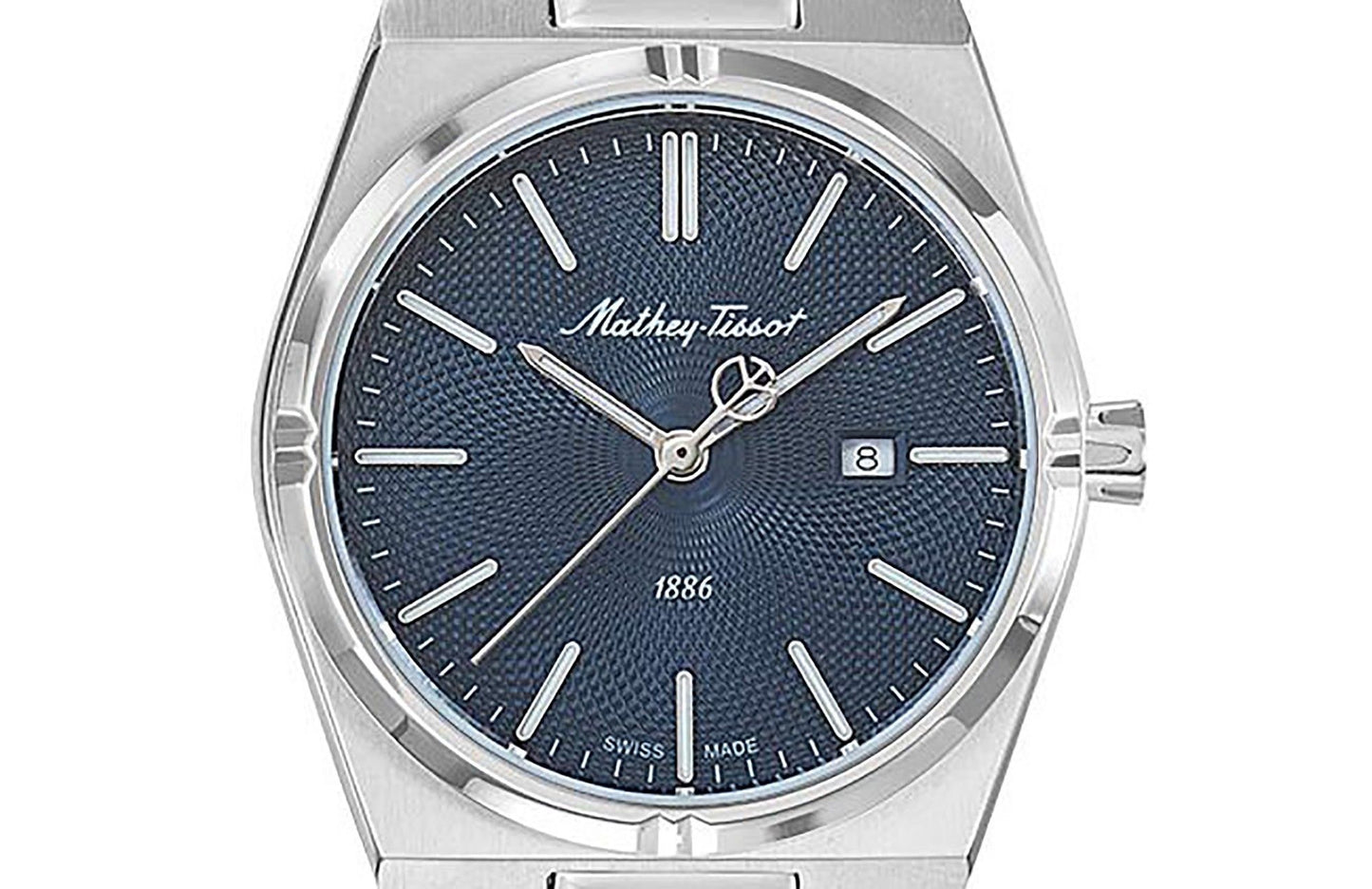 Mathey-Tissot Zeus Edelstahl Blaues Zifferblatt Quarz D118ABU Damenuhr