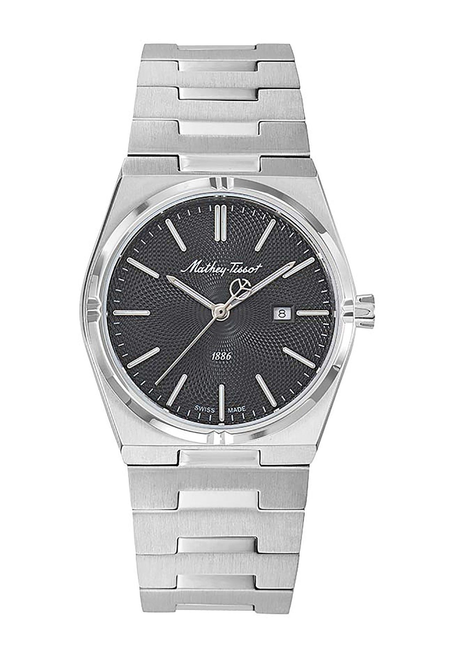 Mathey-Tissot Zeus Edelstahl Schwarzes Zifferblatt Quarz D118AN Damenuhr