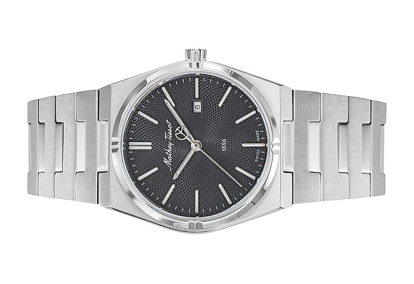 Mathey-Tissot Zeus Edelstahl Schwarzes Zifferblatt Quarz D118AN Damenuhr