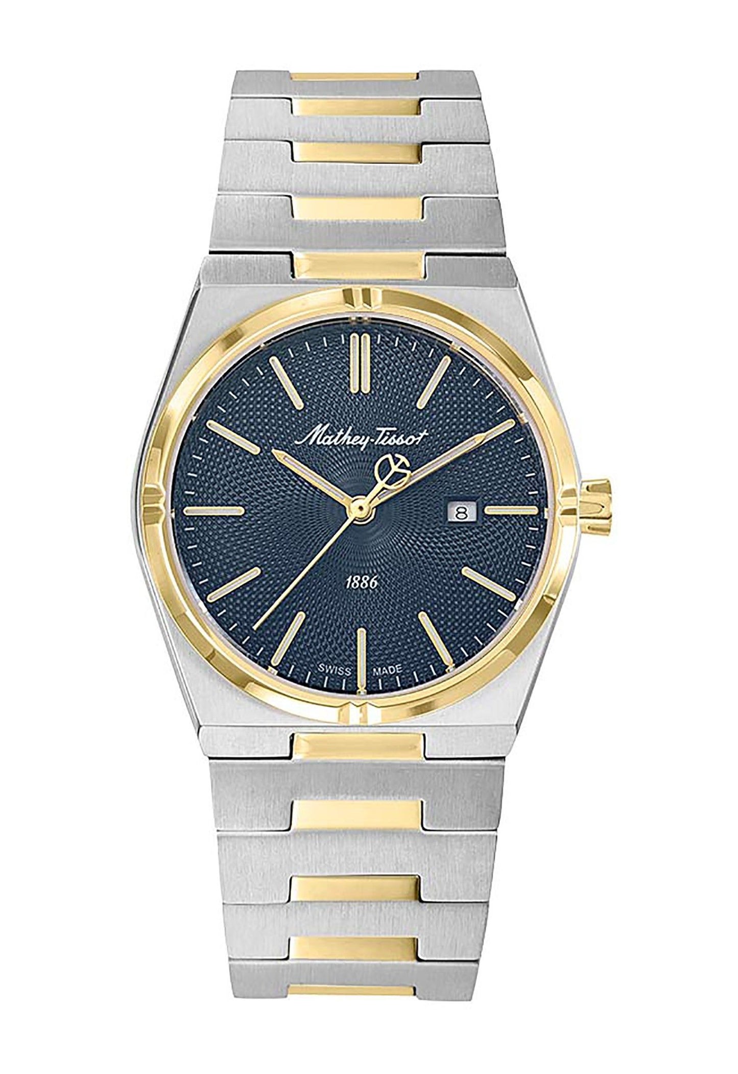Mathey-Tissot Zeus Two Tone Edelstahl Blaues Zifferblatt Quarz D118BBU Damenuhr