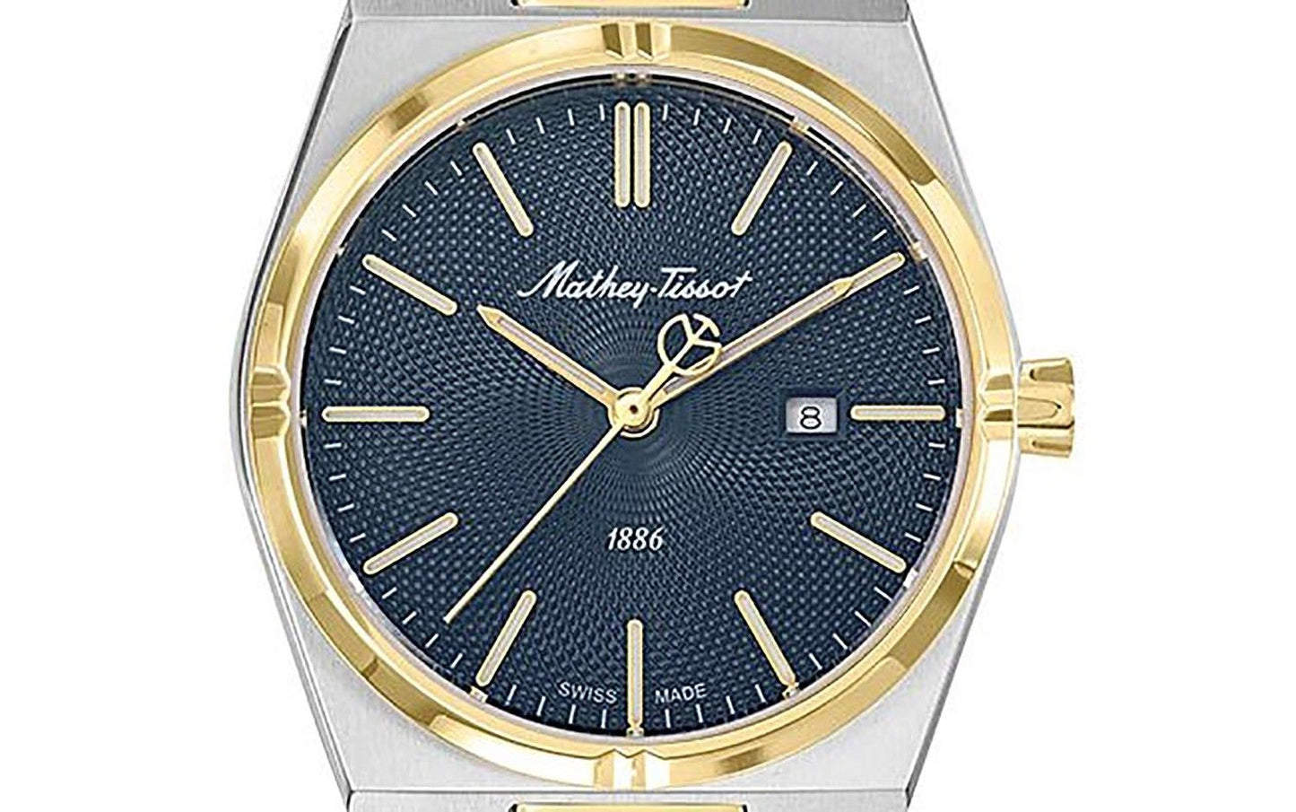 Mathey-Tissot Zeus Two Tone Edelstahl Blaues Zifferblatt Quarz D118BBU Damenuhr