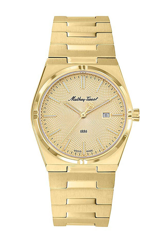 Mathey-Tissot Zeus Goldfarben Edelstahl Champagnerfarbenes Zifferblatt Quarz D118PDI Damenuhr
