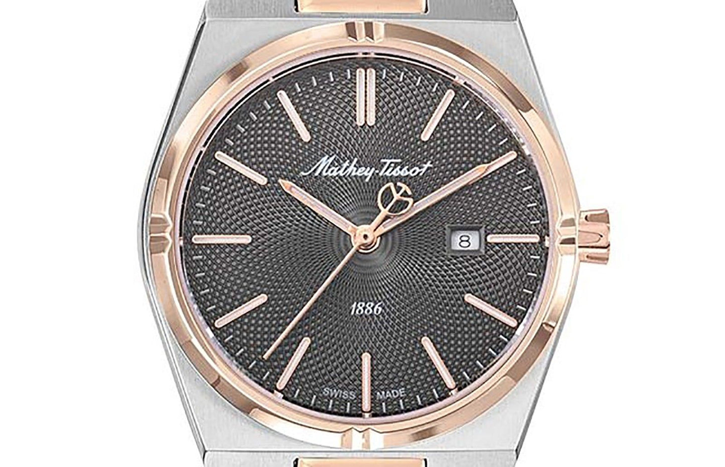 Mathey-Tissot Zeus Two Tone Edelstahl Schwarzes Zifferblatt Quarz D118RS Damenuhr