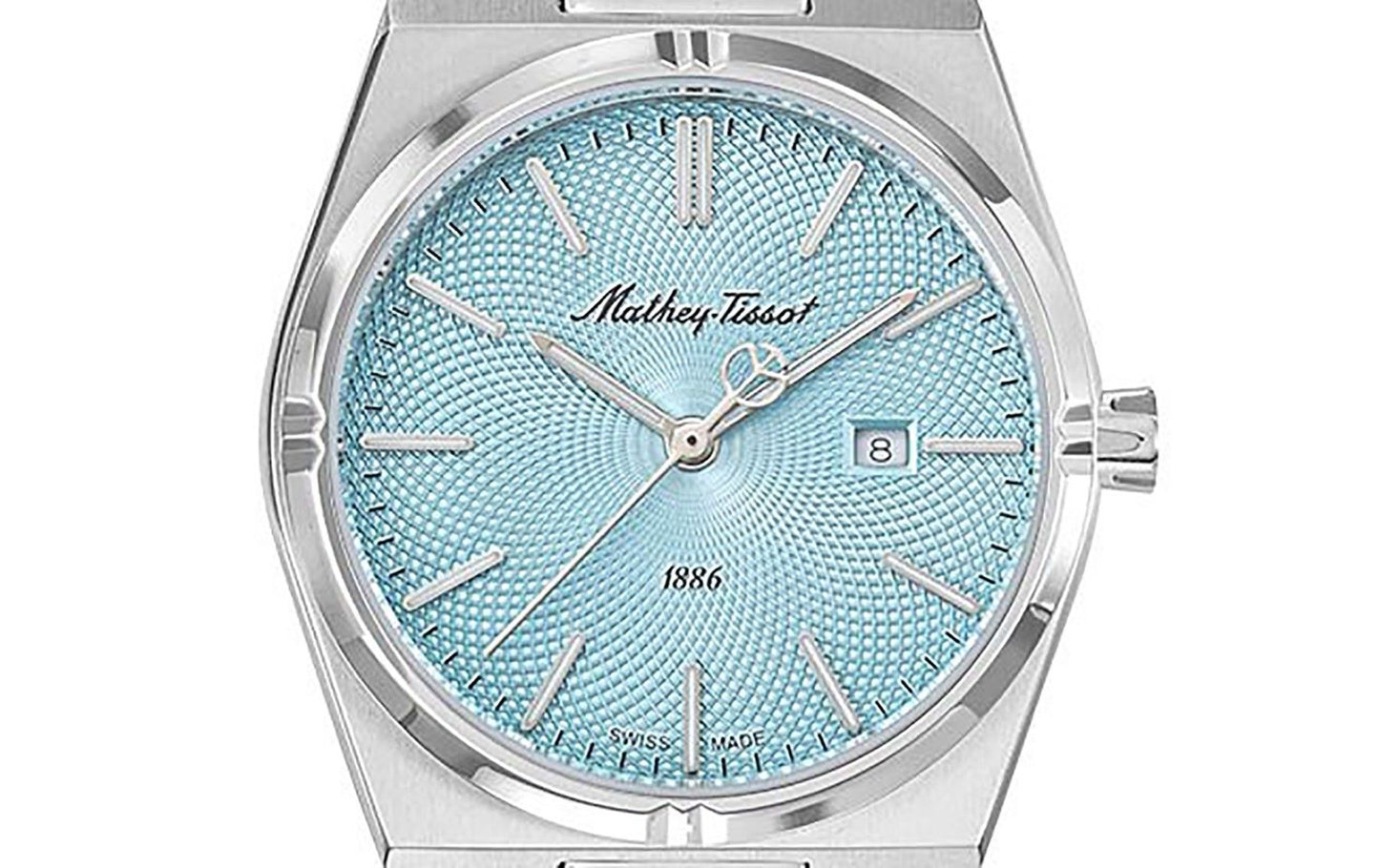 Mathey-Tissot Zeus Edelstahl Blaues Zifferblatt Quarz D118SK Damenuhr