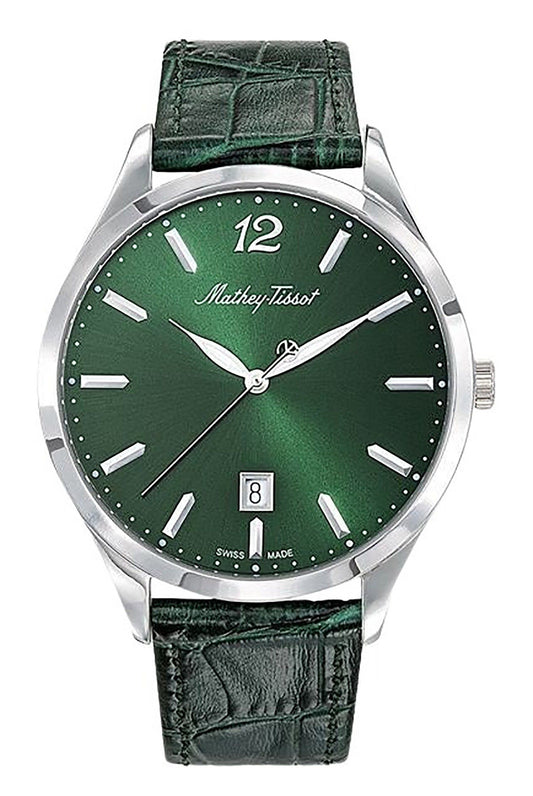 Mathey-Tissot Urban Lederarmband Grünes Zifferblatt Quarz D411AV Damenuhr
