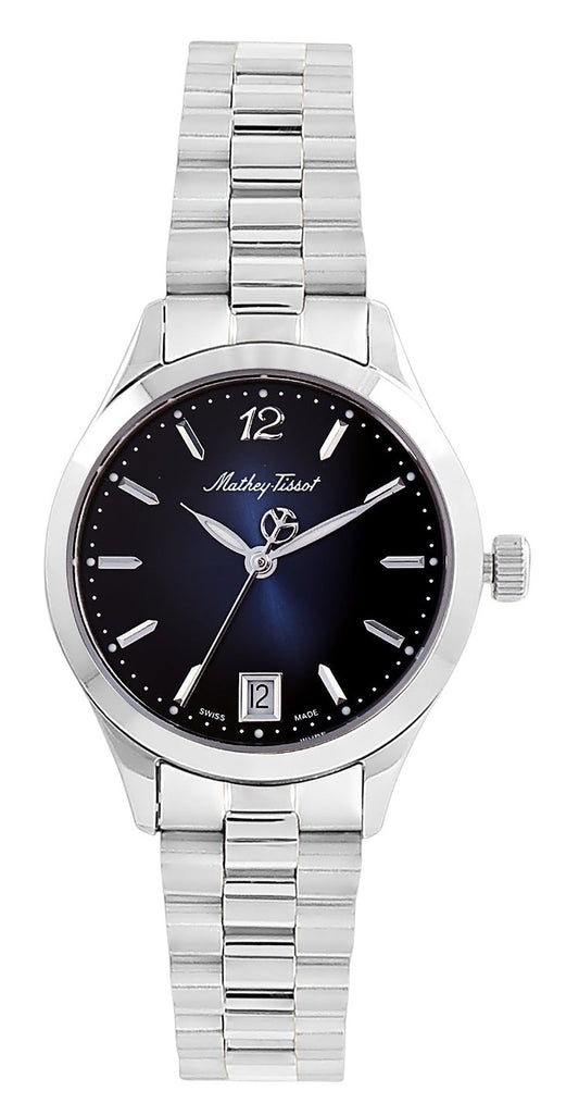 Mathey-Tissot Urban Edelstahl Blaues Zifferblatt Quarz D411MABU Damenuhr