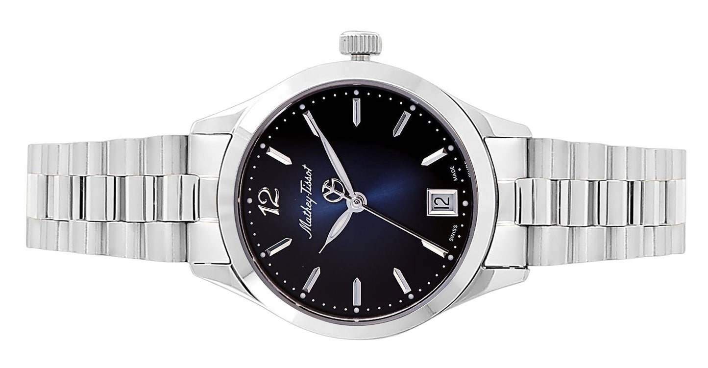 Mathey-Tissot Urban Edelstahl Blaues Zifferblatt Quarz D411MABU Damenuhr